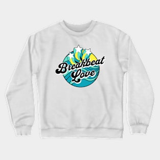 BREAKBEAT  - Love Waves Stars (Black/yellow/blue) Crewneck Sweatshirt